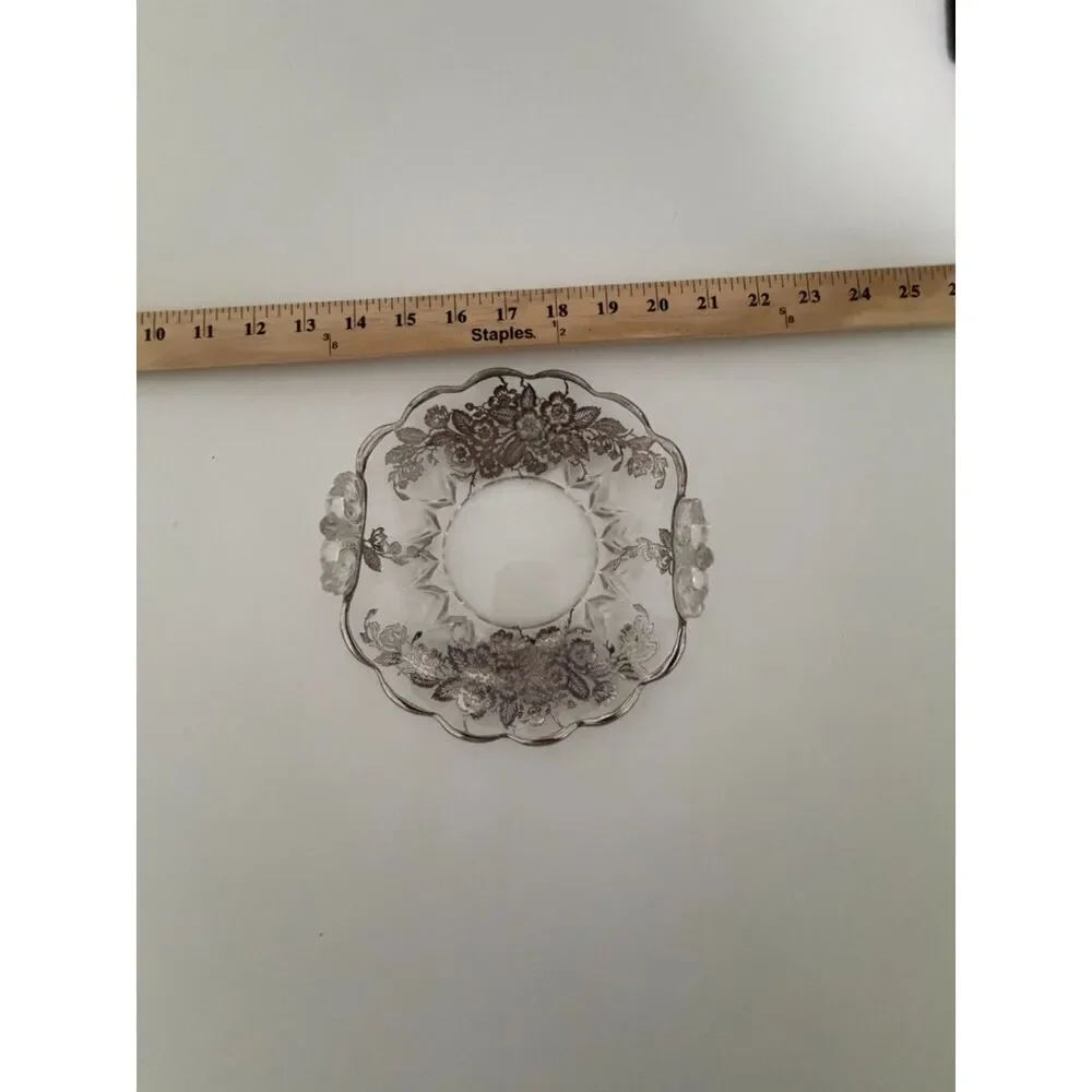 Vintage Candy Dish Detailed With Sterling Overlay - Very Unique - This Was Cr